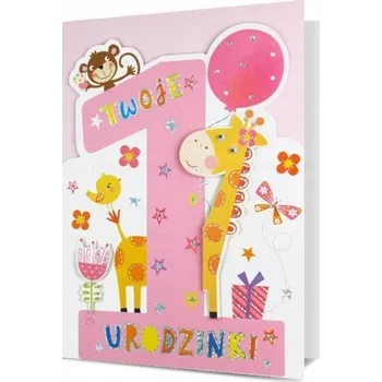 Obraz Přání k prvním narozeninám, narozeninová kartička, holčička - 1 rok