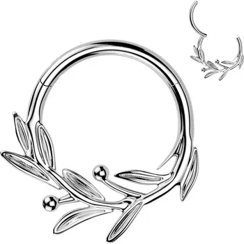 Piercing Šperky4U Piercing segment kruh větvička TITAN - TIT1618-1210