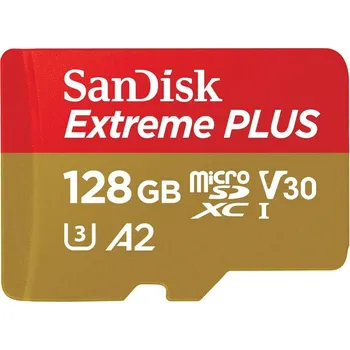 Paměťová karta Paměťová karta SanDisk Micro SDHC Extreme Plus 128GB UHS-I U3 (200R/90W) + adaptér