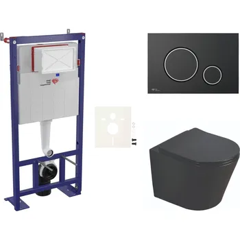 SAT Cenově zvýhodněný závěsný WC set SAT do lehkých stěn / předstěnová montáž+ WC SAT Infinitio SIKOSSINB78 SIKOSSINB78