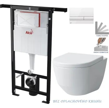 WC sada ALCA Jádromodul - předstěnový instalační systém s bílým tlačítkem M1710 + WC LAUFEN PRO RIMLESS + SEDÁTKO AM102/1120 M1710 LP1