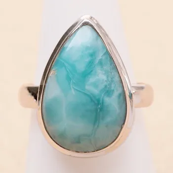 Prsten Larimar prsten stříbro Ag 925 LOT434 59 mm (US 9), 6,3 g