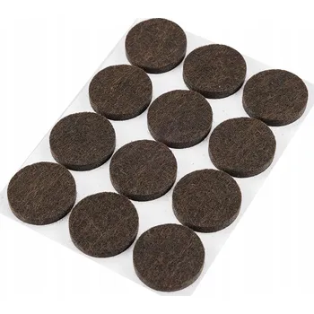 Podložka pod nábytek Samolepící plstěné podložky kulaté, tmavě hnědé, 28 mm, 12 ks