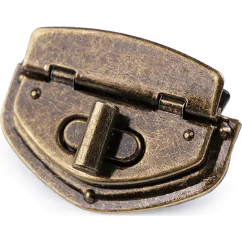 Sada zapínání na tašku 39x54 mm, střední, 4 staromosaz