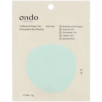 Péče o oční okolí Ondo Beauty 36.5 BAN-JJAK Caffeine & Green Tea Antioxidant Eye Patches pleťová maska pro oční okolí 3 g