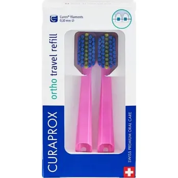 Náhradní hlavice k elektrickému kartáčku CURAPROX 5460 ORTHO TRAVEL REFILL - 2 NÁHRADNÍ HLAVICE skládací 5460 ortho
