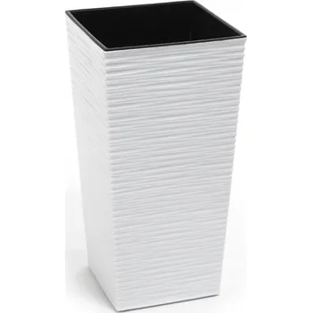Květináč plast bílý Lamela 19 cm x 19 x 36 cm