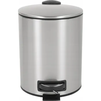 Odpadkový koš Odpadkový koš 5l Stříbrný do domácnosti, kuchyně, koupelny s pedálem ViO