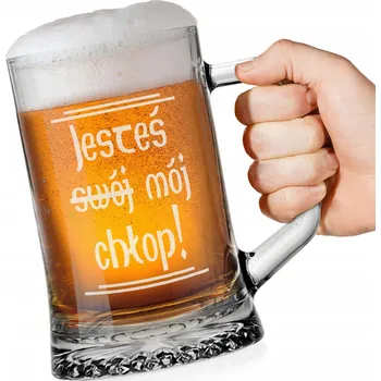 Sklenice PIVNÍ SKLENICE NA PIVO JSI SVŮJ CHLAP JSI MŮJ CHLAP JAN PAVEL 1670 Y4