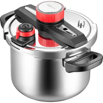 Tlakový hrnec Vevor Tlakový hrnec 6L nerezový, tvrzené sklo, parní rošt, 3 tlaky, 100 kPa