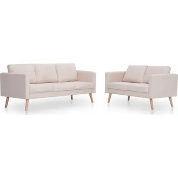 Pohovka Krémová sedací souprava: 2místná pohovka 116x70x73 cm a 3místná pohovka 168x70x73 cm