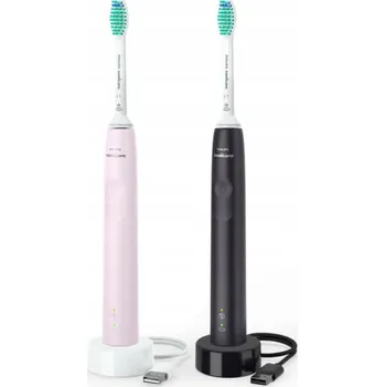 Elektrický zubní kartáček 2x Philips Sonicare 3100 sonický kartáček C1 černá a růžová HX3675/15