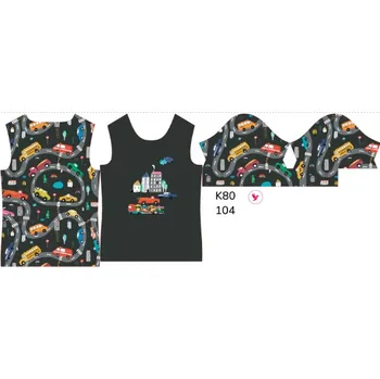 Panel na dětské funkční tričko s krátkým rukávem 104 barevná auta