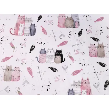 Bavlněná látka / plátno kočky
