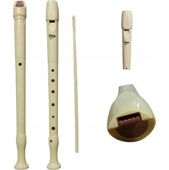 Hudební nástroj SOPRÁNOVÁ ZOBCOVÁ FLÉTNA PRO ZAČÁTEČNÍKY S ČISTÍCÍ TYČINKOU A POUZDREM - SADA