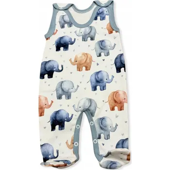Kojenecký overall DUPIČKY overal ROZEPÍNACÍ 80 PYŽAMO kojenecké OVERAL SLONÍCI