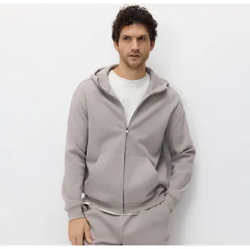 Pánská móda Reserved - Mikina na zip s kapucí - béžová - 386HM-08X - 386HM-08X-M