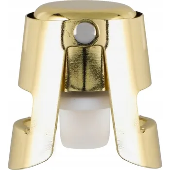 ZÁTKA NA ŠUMIVÉ VÍNO Z KOVU ZLATÁ 4 X 4 X 5,5 CM