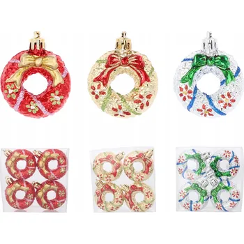 Vánoční dekorace Závěsná Ozdoba Na Stromeček Dekorace - Stříbrný věnec 6 cm