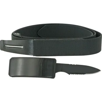 Módní doplněk Opasek taktický s nožem v přezce ČERNÝ