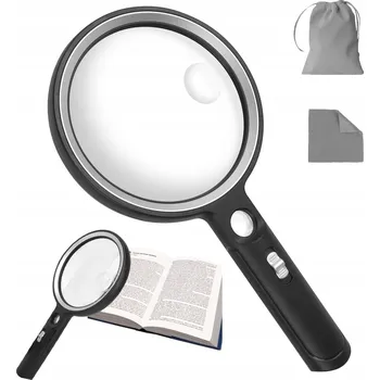 Lupa PODSVÍCENÁ LUPA NA ČTENÍ SKLO 10x S 30 LED SVĚTLY PRO