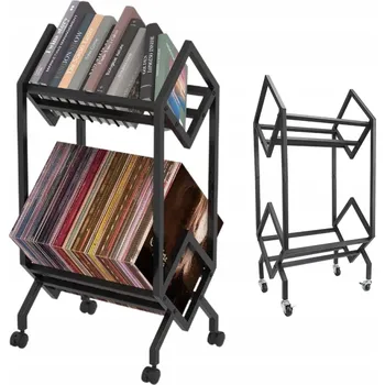 Stojan na knihu Stojan na vinyly gramofonové desky CD knihy organizér regál 2 patra