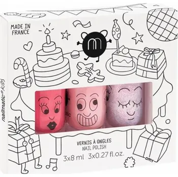 Masážní přístroj Nailmatic Sada laků na nehty Nailmatic Kids Party B Cookie 8ml + Bella 8ml + Elliot 8ml