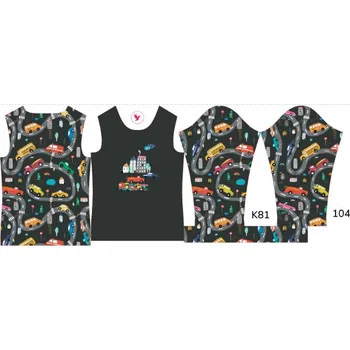 Panel na dětské termo tričko s dlouhým rukávem 104 barevná auta