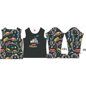 Panel na dětské termo tričko s dlouhým rukávem 86 barevná auta