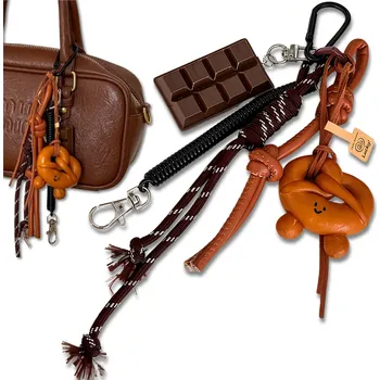 Camerazar Přívěsek na klíče na tašku, batoh, kroužek na klíče, přívěsek, čokoládovou tyčinku, preclík