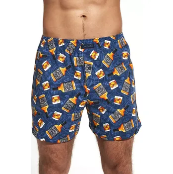 Boxerky Pánské boxerky Classic 001/96 - Cornette tmavě modrá - vzor XXL