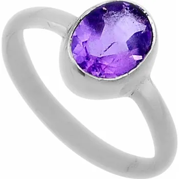 Prsten Ametyst broušený prsten stříbro Ag 925 46544 57 mm (US 8), 2,4 g
