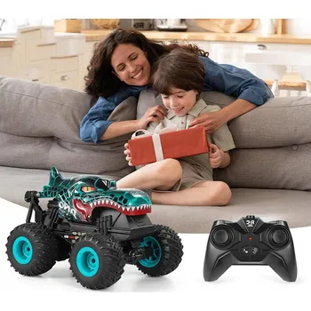 RC model auta AUTO NA DÁLKOVÉ OVLÁDÁNÍ MONSTER TRUCK DRIFT RC AUTO S PILOTEM DINOSAURUS 1:20