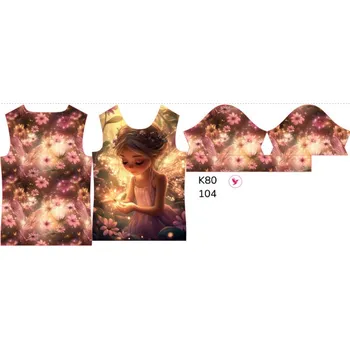 Panel na dětské funkční tričko s krátkým rukávem 104 víla září