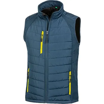 Pánská vesta Result Unisex hybridní vesta se softshellem R238X Navy-Yellow XL