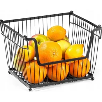 Obraz Košík na ovoce a zeleninu kovový černý 31x26x22 cm /Vilde