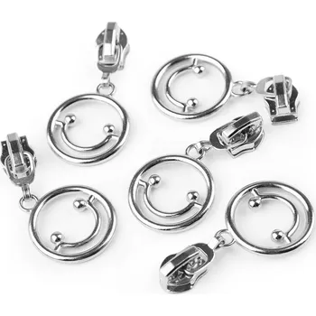 Zip Jezdec ke spirálovým zipům No 5 smajlík, střední, 1 nikl