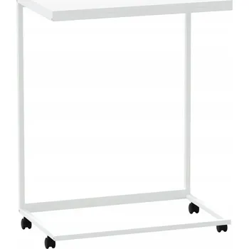 Konferenční stolek Boční stolek ve tvaru písmene, bílý, 55 x 35 x 70 cm, dřevěný,