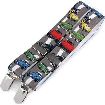 Kšandy Dětské šle srdce, fotbal, auto, hvězda, formule, smajlík, motýl, střední, 27 šedá paloma auto