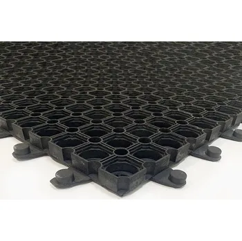 Rohožka Gumová venkovní modulová vstupní rohož FLOMA Honeycomb Lock - 100 x 100 x 2,2 cm