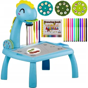 Hračka pro nejmenší Projektor na Kreslení Projektor na Učení Diapozitivy Popisovače Stolek pro Děti Nohy