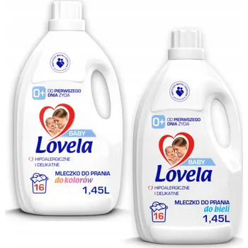 Prací gel Tekutý prací prostředek na barevné prádlo Lovela Baby prací mléko pro děti, 16 praní, 1,45 l