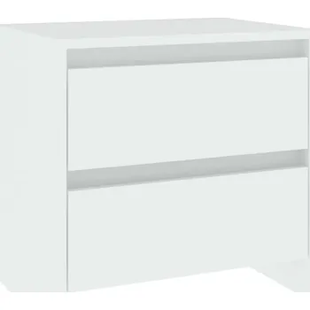 Noční stolek Bílá noční stolek 45 x 34,5 x 44,5 cm se 2 zásuvkami