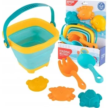 Hračka na písek SKŁADANE WIADERKO SILIKONOWE ZABAWKI ZESTAW PÍSKOVIŠTĚ NA PÍSEK