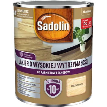 Lak na dřevo Sadolin Vysoce Odolný Lak na Parkety a Schody Bezbarvý 0,7L