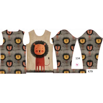 Panel na dětské funkční tričko s dlouhým rukávem 134 šťastný lvíček