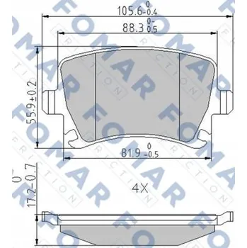 Brzdová destička Brzdové destičky FOMAR FRICTION FO 912381