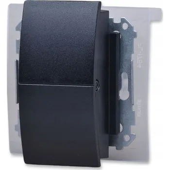 Elektrická zásuvka SIMON55 dvojitá zásuvka s víčkem 2x2P+Z IP44, černá matná TGZ2BMCZ.01/149