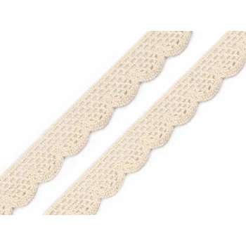 Bavlněná krajka paličkovaná šíře 15 mm, střední, 4 režná