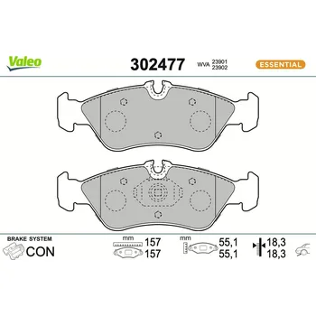 Brzdová destička Sada brzdových destiček, kotoučová brzda VALEO 302477